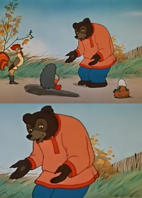 Create meme: different wheels cartoon 1960, tales Suteev, bears from soviet cartoons