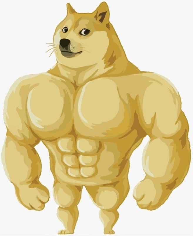 Create meme: inflated dog, the pumped-up dog from memes, doge meme Jock