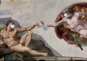 Create meme: Michelangelo Buonarroti, Sistine chapel the creation of Adam, Michelangelo the creation