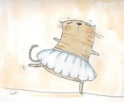 Create meme: cat ballerina drawing, funny ballerina drawing, cat dancer