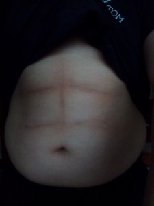 Create meme: stomach 30 weeks pregnant with boy, belly, the dark stripe on the abdomen