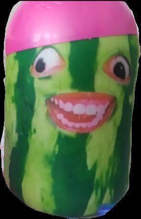 Create meme: watermelon pop, a watermelon with eyes, a toy watermelon