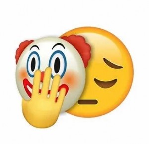 Create meme: Emoji, text, clown smiley