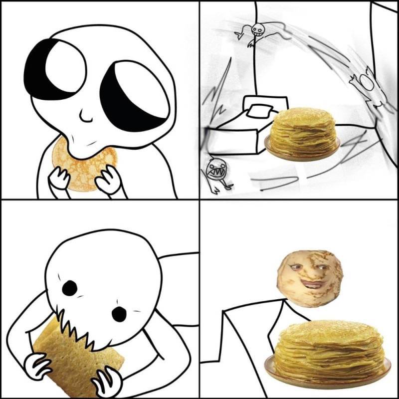 Create meme: memes , comics memes, a comic about pancakes