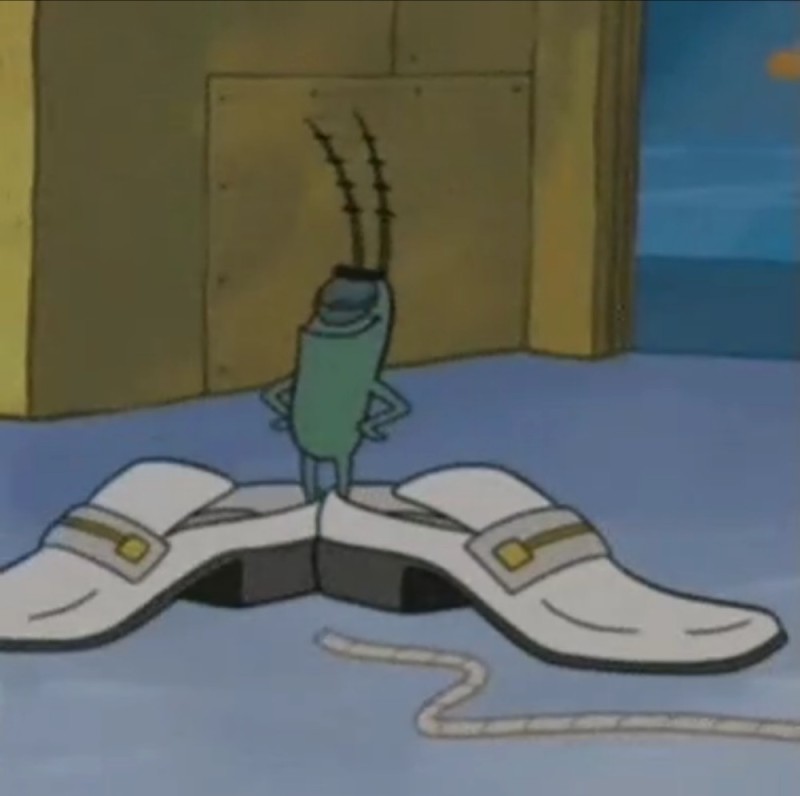 Создать мем: футурама робот, в туфлях с пакетом мем, plankton