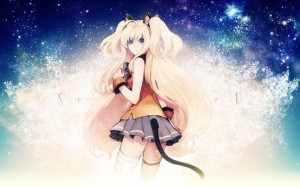 Создать мем: аниме вокалоиды, аниме блондинка космос, seeu vocaloid