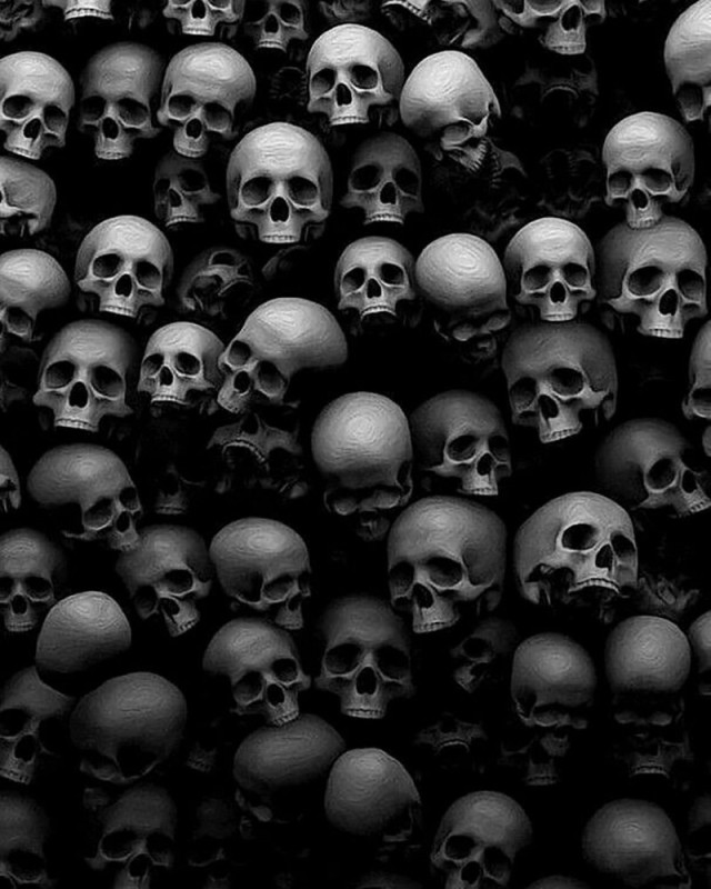 Create meme: black background with skull, skull, black skull