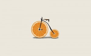 Создать мем: велосипед апельсин, велосипед минимализм, велосипед