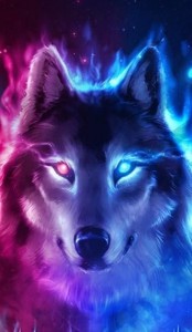 Create meme: beautiful wolf, wolf neon, neon wolf