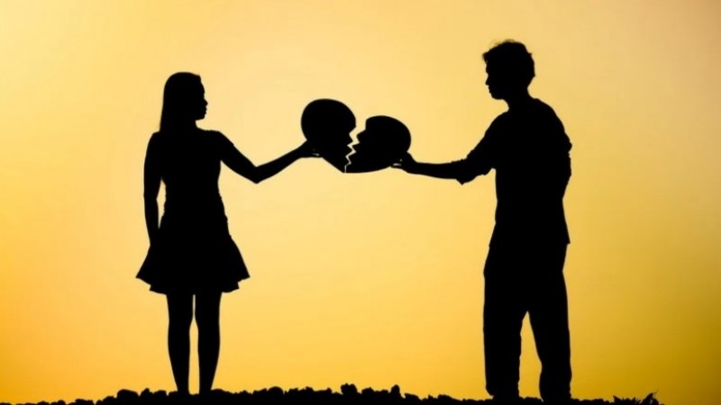 Create meme: in relationships, love relationships, the silhouette of two people