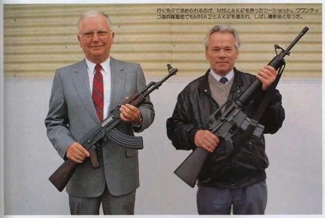 Create meme: kalashnikov mikhail timofeevich, Eugene Stoner and Mikhail Kalashnikov, Eugene Stoner m 16