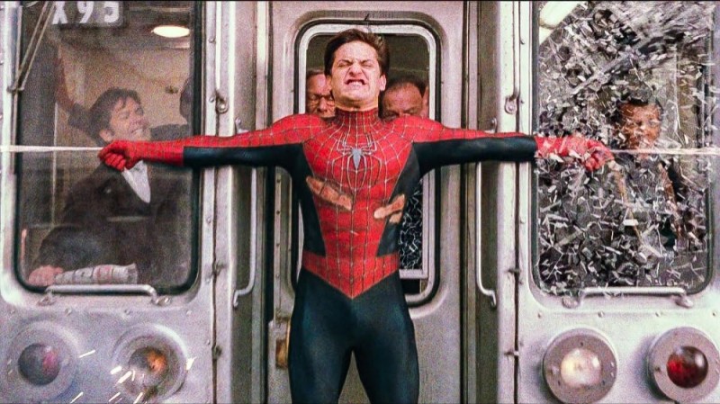 Create meme: spider-man stops the train, spider-man train, agustin