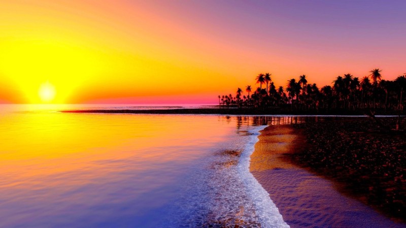 Create meme: sea sunset, beach background, beach sunset