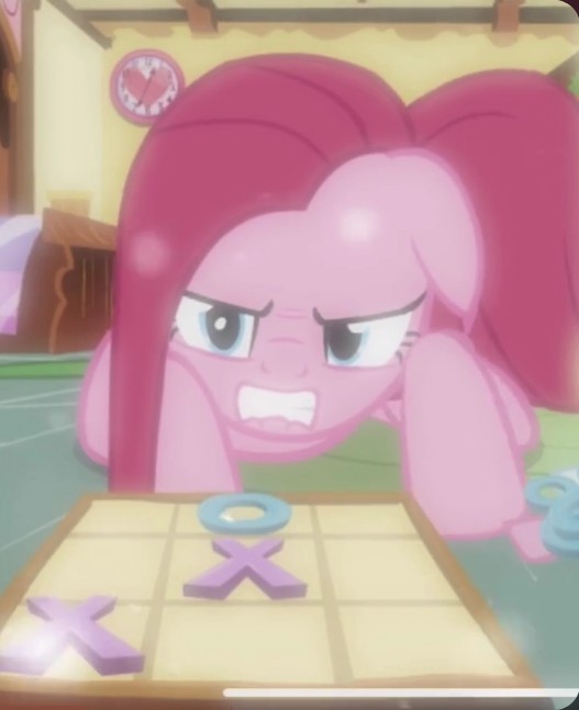 Create meme: TIC TAC toe with pinkie pie, tic tac toe game with pinkie pie, pony pinky