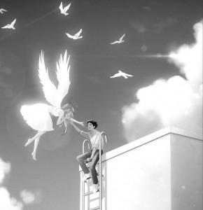 Создать мем: anime angel, devilman crybaby рё и акира последняя сцена скрин, ангел