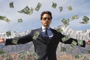 Create meme: people awash in cash, millionaire, Tony stark money