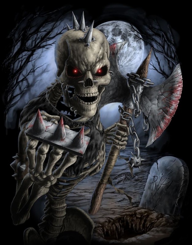 Создать мем: скелет арт, крутой скелет, череп фэнтези