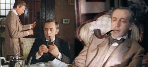 Create meme: Sherlock Holmes with a pipe, elementary Watson, Holmes Livanov