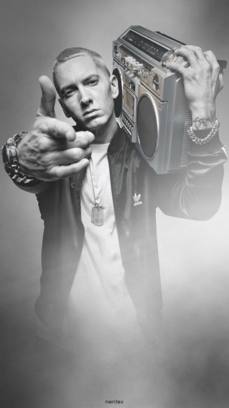 Create meme: on the phone , Eminem poster, background 