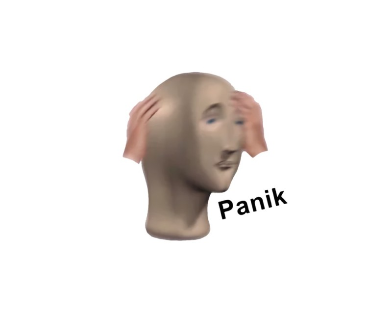 Create meme: stonks panik, panic meme mannequin head, meme face