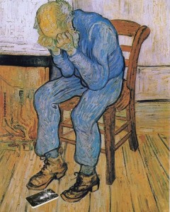 Create meme: sorrow van gogh, van Gogh on the threshold, van Gogh on the brink of eternity