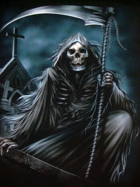 Create meme: the grim Reaper , Grim Reaper Reaper, death with a scythe in the cemetery