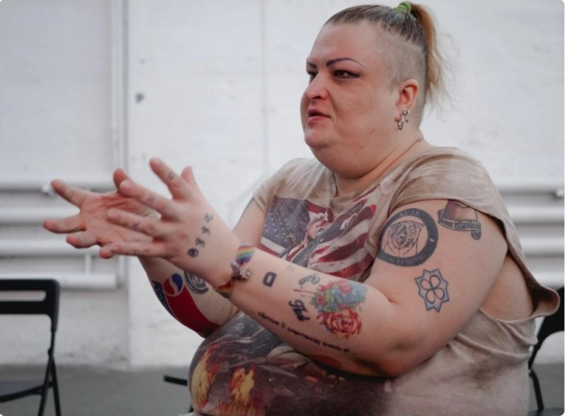 Create meme: fat girl, girls with tattoos, girl 