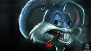 Create meme: evil Bunny, bugs Bunny, evil rabbit