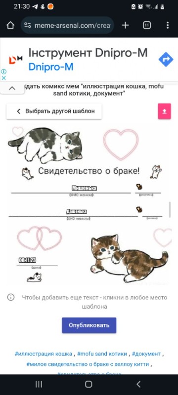 Создать мем: свидетельство о браке шуточное шаблон, шаблон свидетельства о браке, иллюстрация кошка