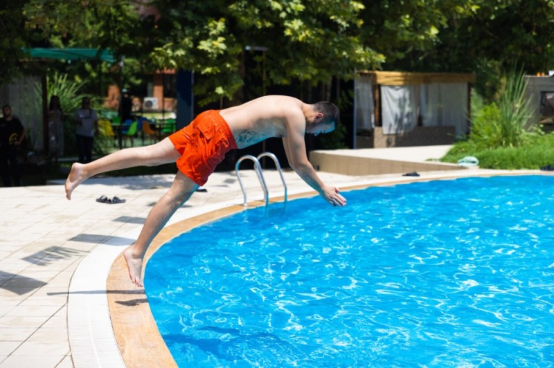 Create meme: in the pool , summer pool, the deepest pool