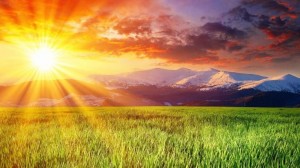 Create meme: nature, the sun, sky with sun rays