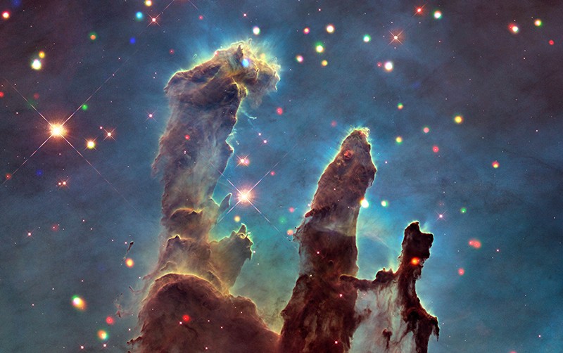 Create meme: The pillars of creation in the Eagle Nebula, The pillars of Creation by James Webb, The pillars of Hubble's creation