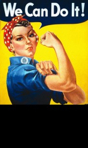 Create meme: feminism, we can do it, a strong woman