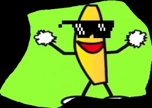 Создать мем: банан peanut jelly time, мама сшила мне штаны, банан танцует