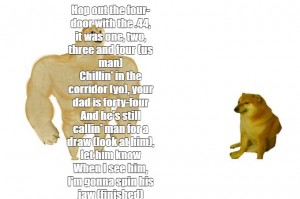 Создать мем: мемный пес, качок доге и чимс мем, собака мускулистая