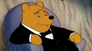 Create meme: cartoon, cartoon memes, meme Winnie the Pooh in a Tux