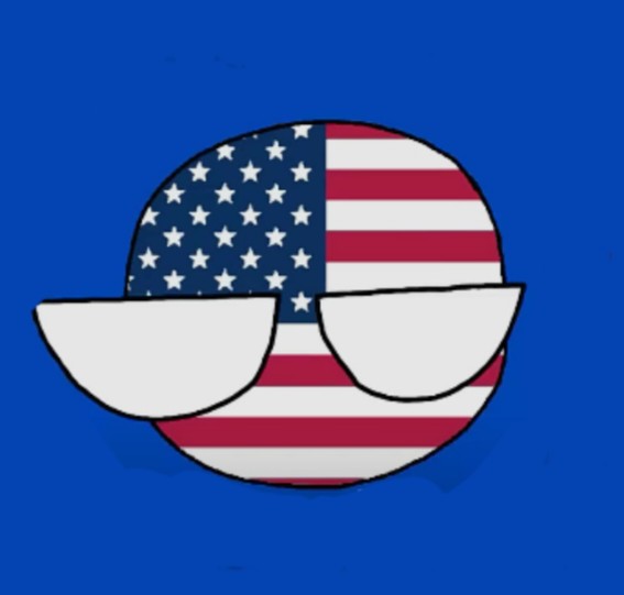 Create meme: countryballs, usa countryballs glasses, countryball usa