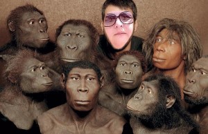 Create meme: Neanderthal, monkey, human evolution