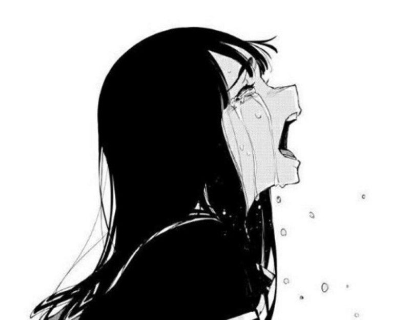 Create meme: sad anime drawings, crying girl art, crying girl anime