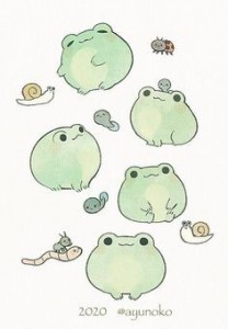 Создать мем: милая лягушка, милая лягушка рисунок, кавайные лягушки