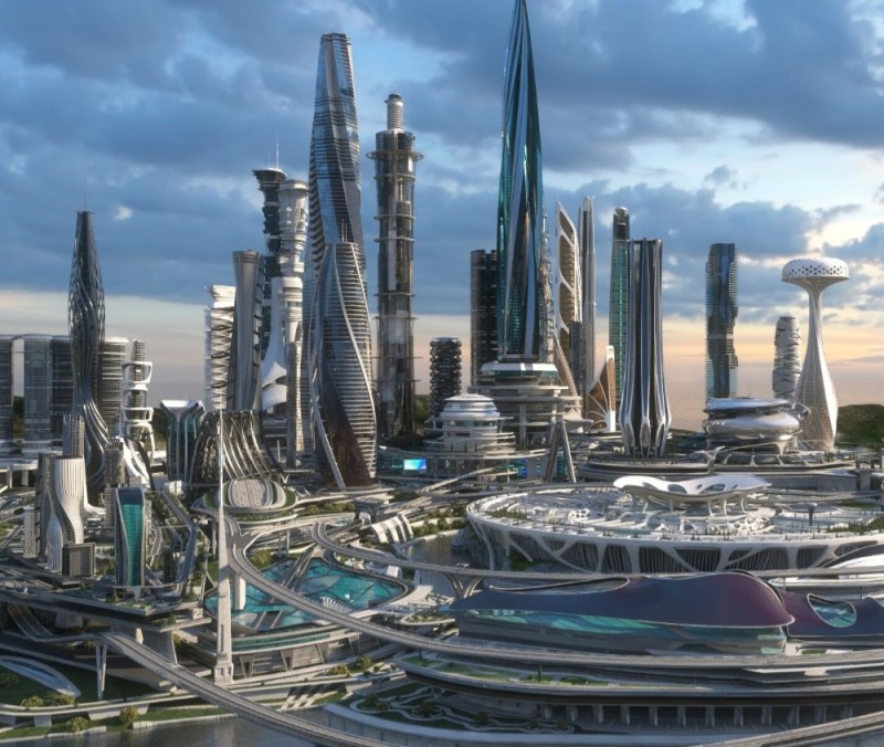 Create meme: the city of the future, future city, a modern city of the future