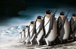 Создать мем: суровый пингвин, армия пингвинов, пингвин