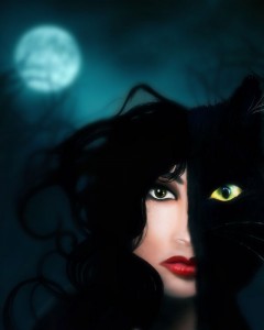 Создать мем: Кошка, ведьма фотосессия с черной кошкой, ведьма с кошкой