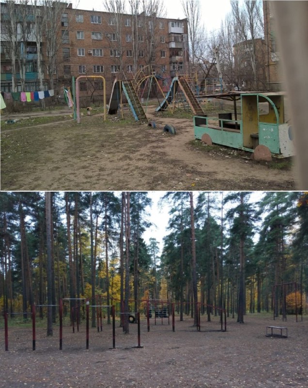 Create meme: Sosnovka Park in St. Petersburg, Playground workout, sports ground