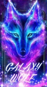 Create meme: galaxy wolf, neon blue wolf, wolf space
