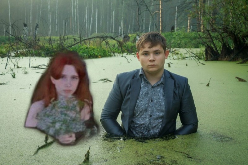 Создать мем: школьник в болоте мем, школьник в болоте, парень в болоте мем