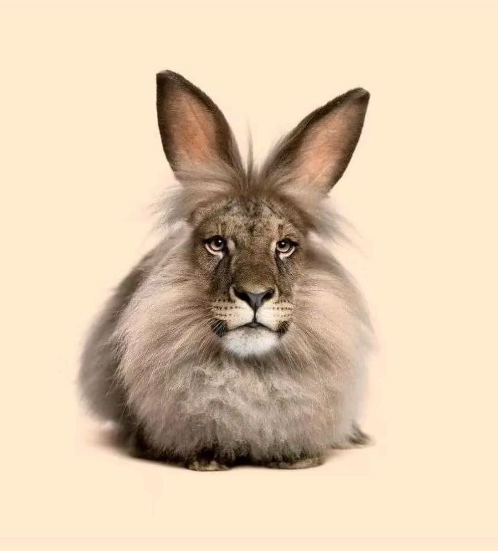 Create meme: rabbit Angora, Angora lion-headed rabbit, smooth valakas rabbit