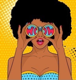 Create meme: pop arts, pop art face, afro hair