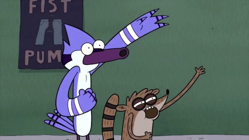 Создать мем: ригби, мультики, rigby