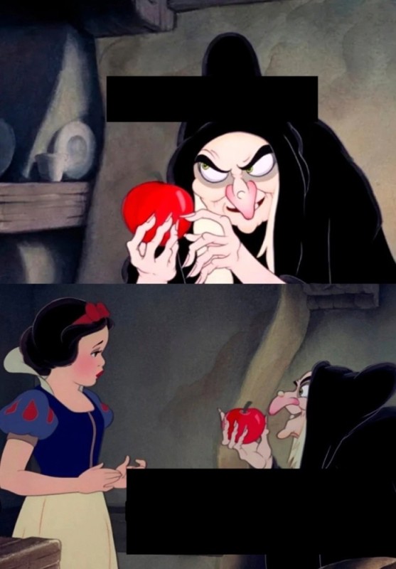 Создать мем: отравленное яблоко белоснежка, белоснежка месть гномов мультфильм 1937, белоснежка и семь гномов 1937